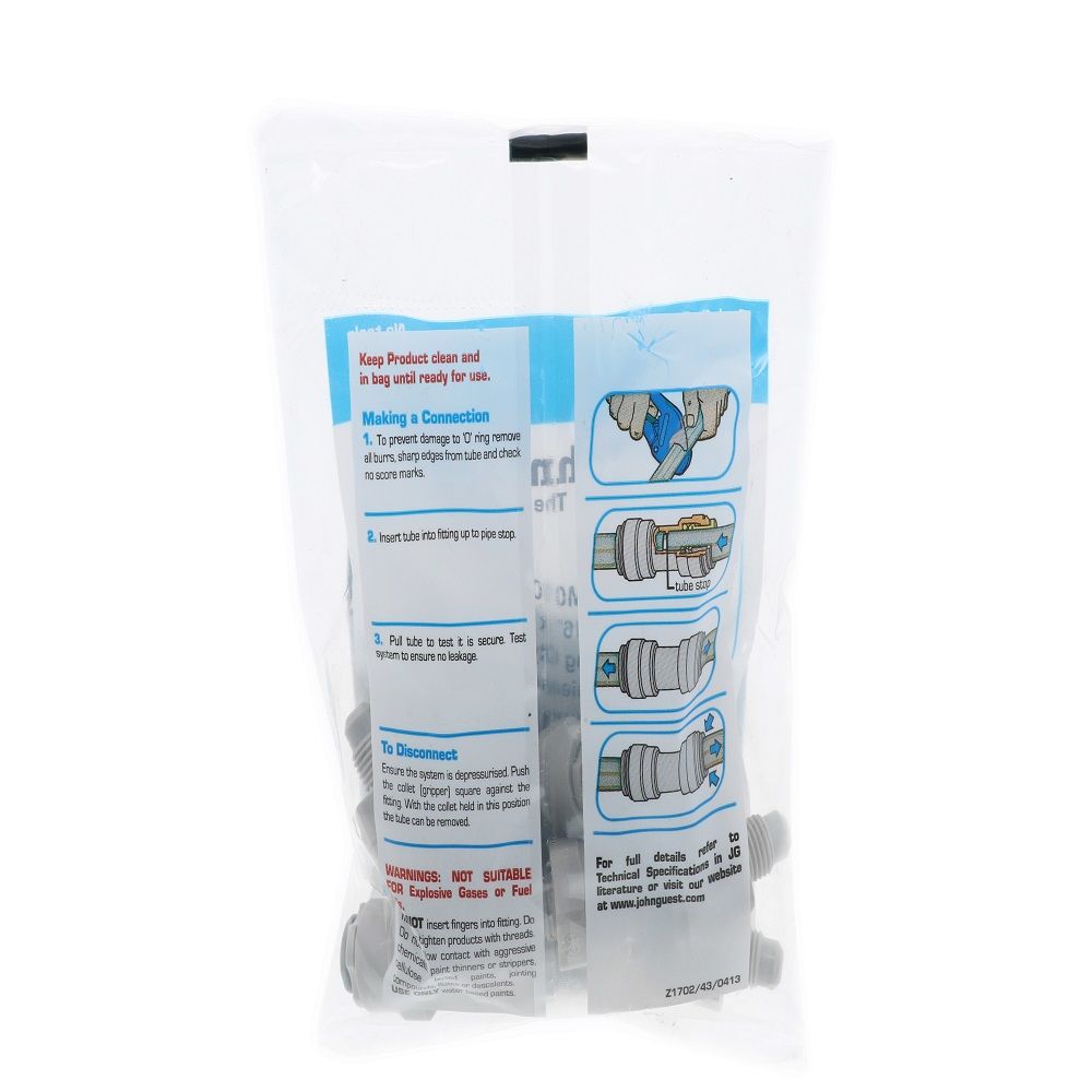 John Guest Superseal Male Connector Flare - 5/16 Superseal x 1/4 Flare