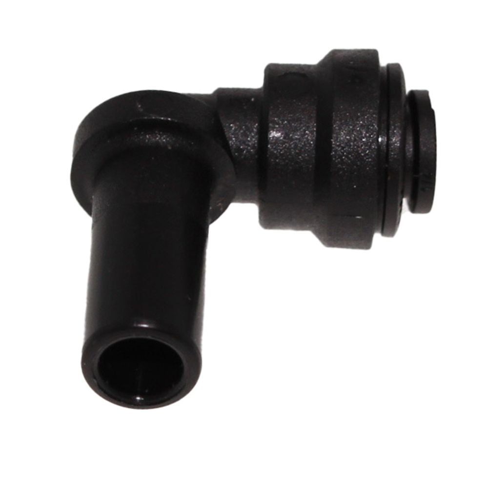 John Guest 3/8" Stem x 1/4" Tube Polypropylene Plug In Elbow - Black