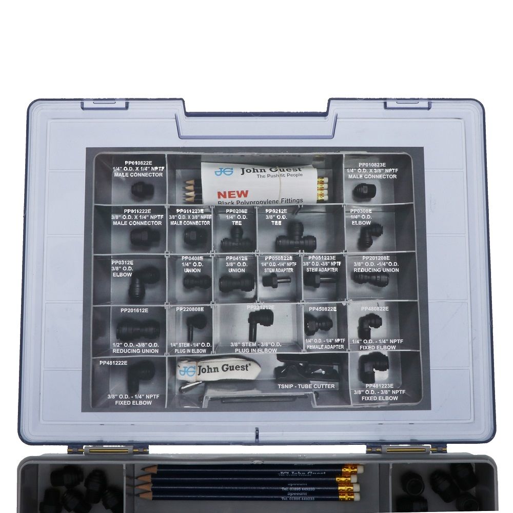 John Guest Installation and Service Kit - 100 Pieces Black Polypro