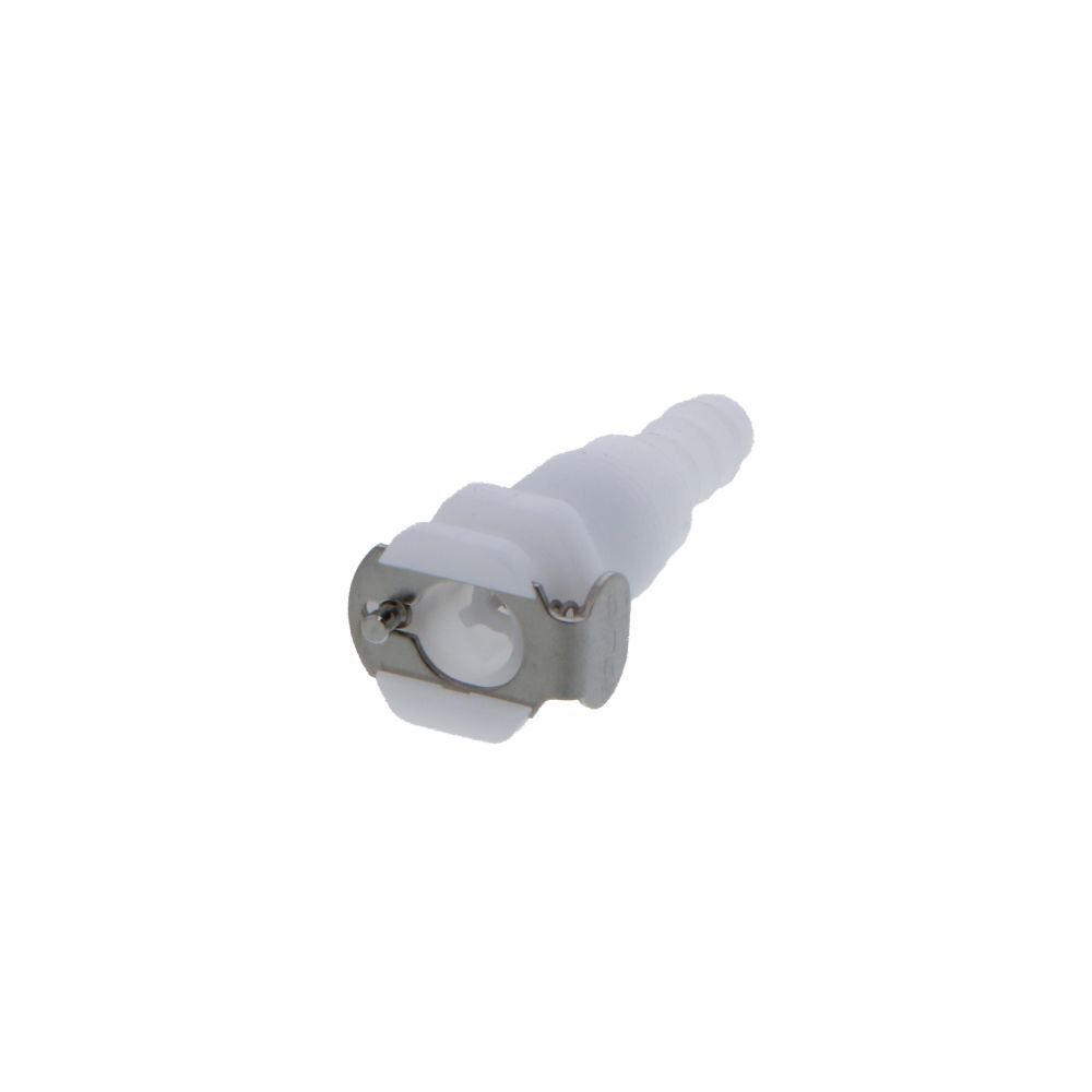 PMCD1604 Valved Panel Mount Hose Barb Coupling Body 1/4 ID Barb