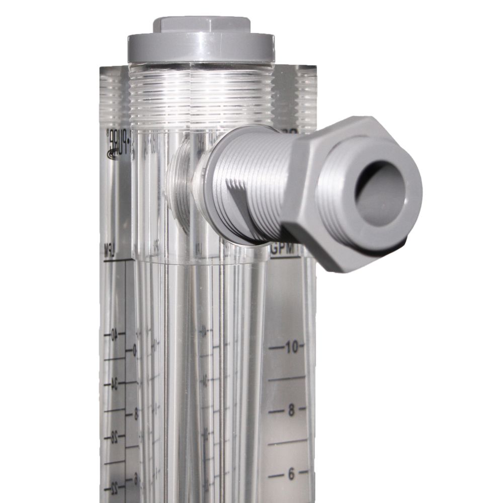 Neo-Pure Adjustable Panel Mount Flowmeter 2-10GPM 3/4" MNPT