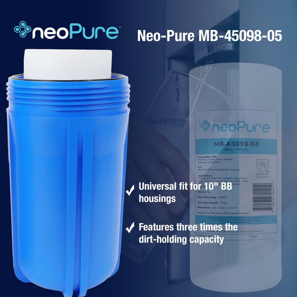 Neo-Pure 10" BB Graded Density Polypropylene Sediment Filter 50/5 mic