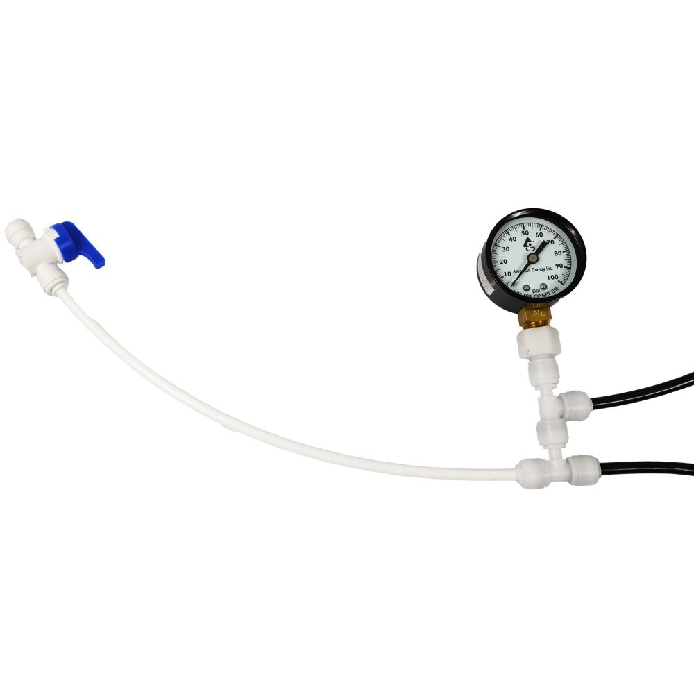 RO System Sanitizing Service Kit with Pressure Gauge - 1/4" inlet & 3/8" outlet