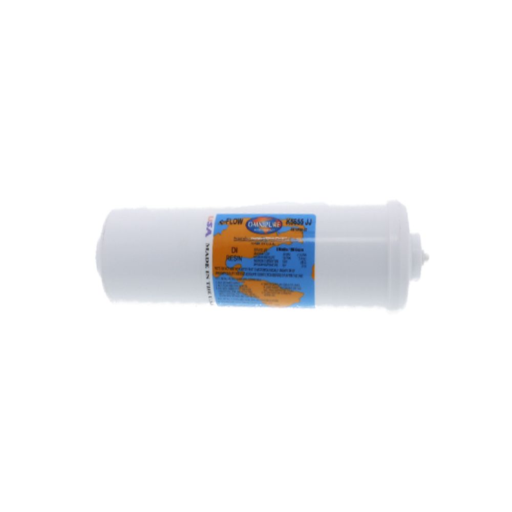 Omnipure Inline K5655-JJ DI Mixbed Resin - 12" x 2.5" Filter - 1/4" Quick Connect