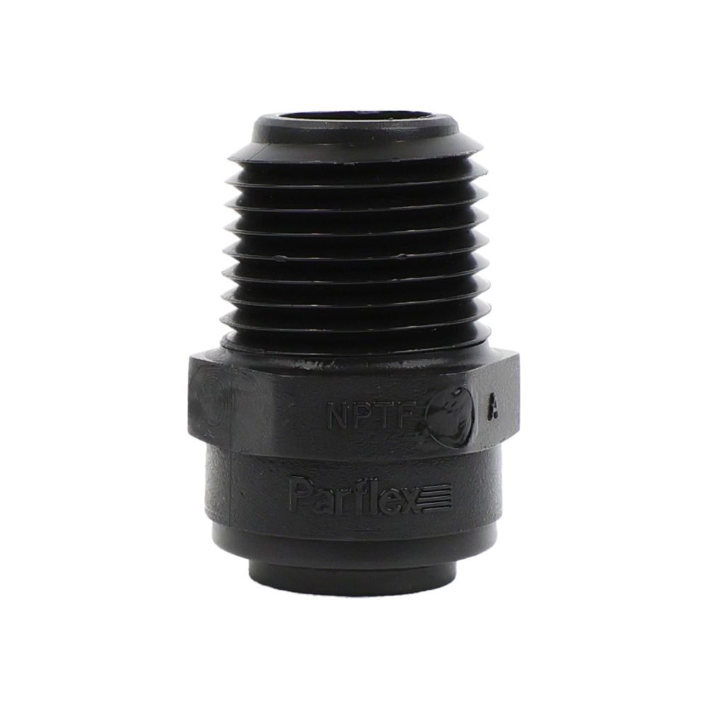 Parker Kynar Male Connector Black - 1/2 x 1/2 NPTF