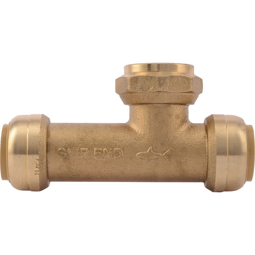 SharkBite® U3486LF Lead-Free Brass Push-to-Connect Female Centre SLIP Tee - 3/4" x 3/4" x 3/4" FPT
