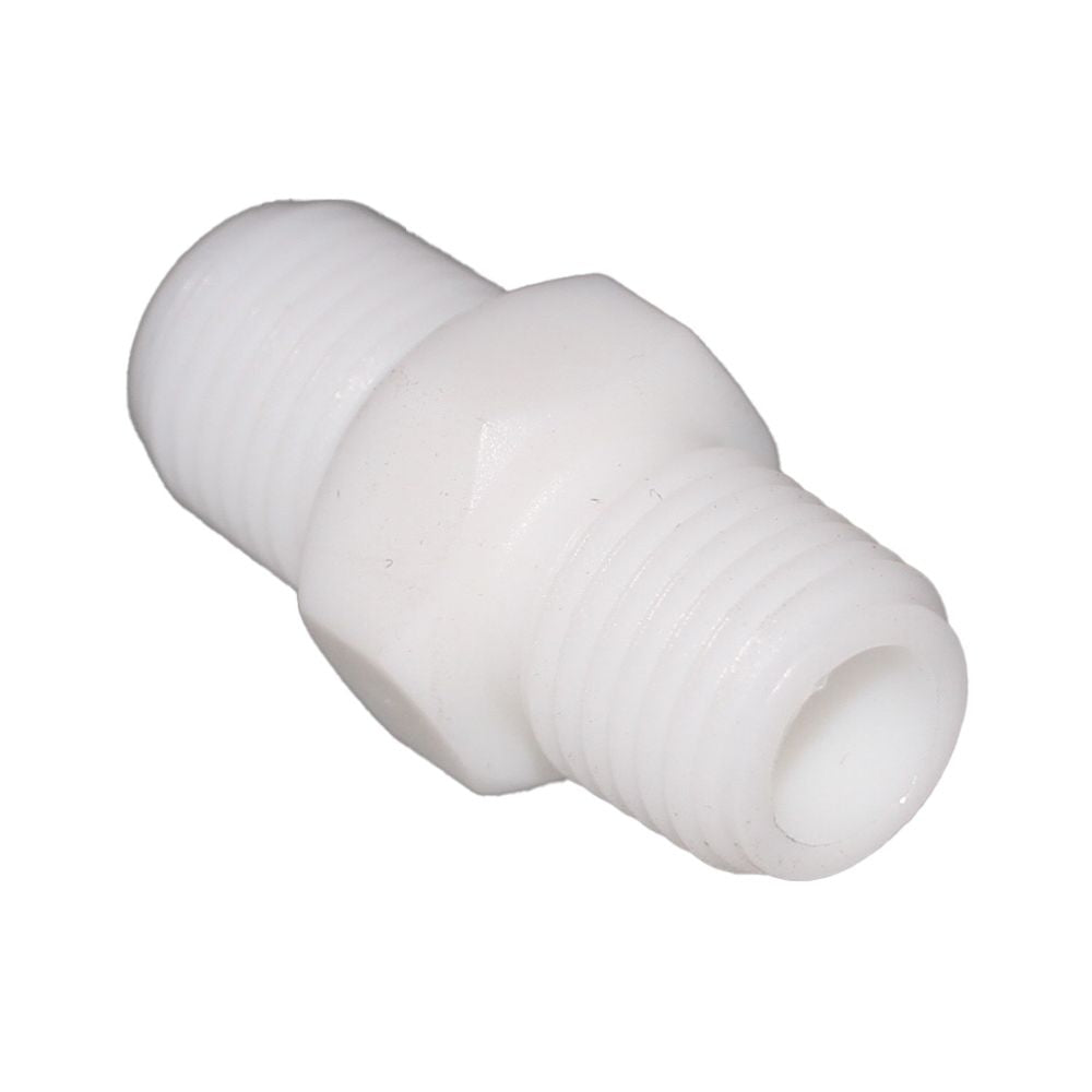 Hex Pipe Nipple 3/8" MNPT Polypro White
