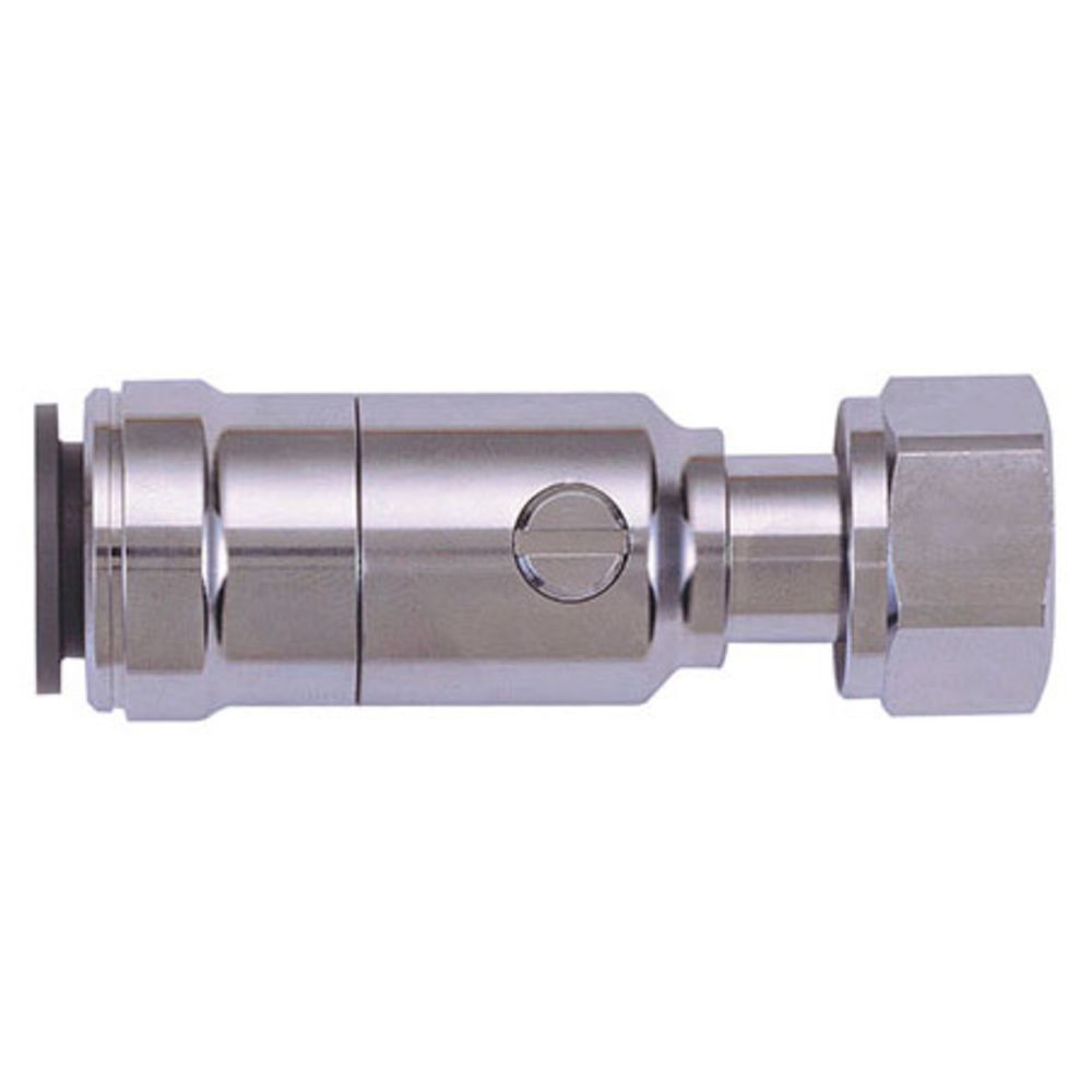 John Guest Service Valve - Brass Chrome-Plated w/Tap Connector 15mm x 1/2 BSP