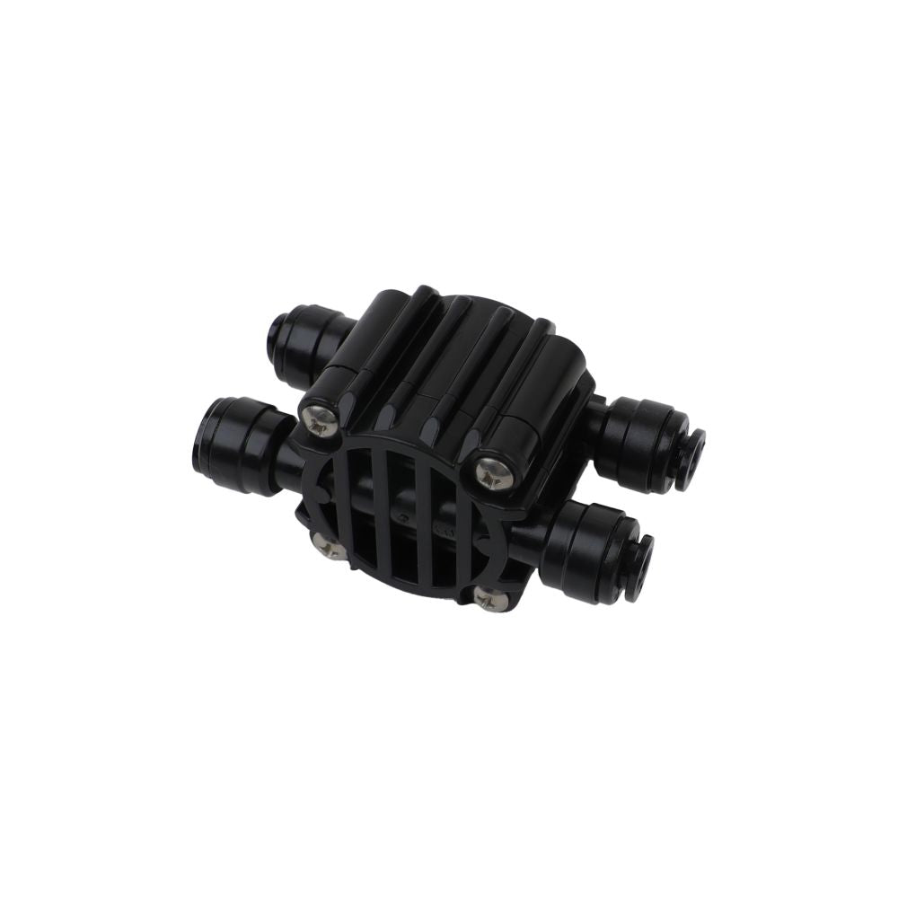 Automatic Shut Off Valve 4 Way 1/4 QC Black