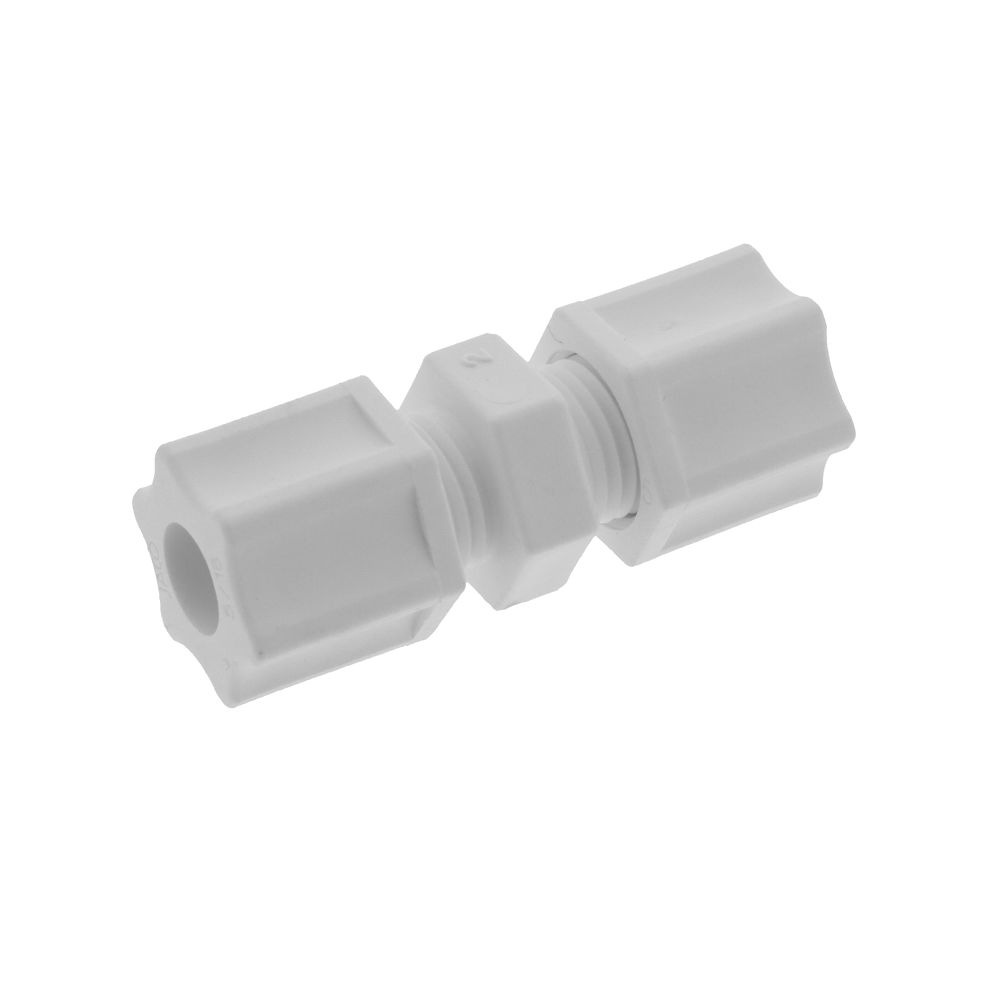 JACO 15-5-P-O Polypropylene Union Connector 5/16 OD Tube x 5/16 OD Tube