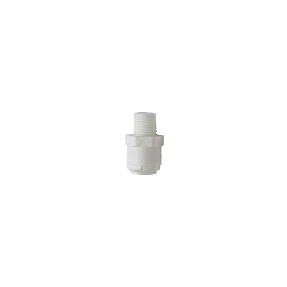 DMfit Male Connector - Tube OD 3/8" Thread 1/4" NPTF Acetal White