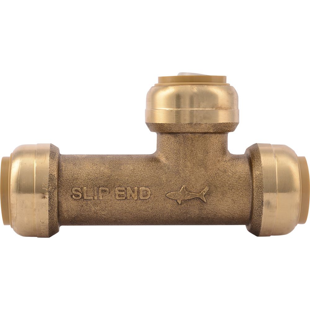 SharkBite® U3370LF Lead-Free Brass Push-to-Connect SLIP Tee - 3/4" x 3/4" x 3/4"