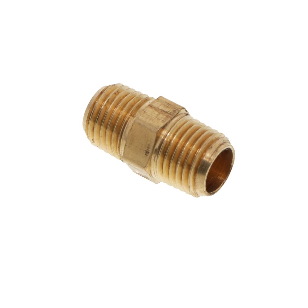 Lead-Free Brass Hex Nipple Threaded 1/4 MPT x 1 L