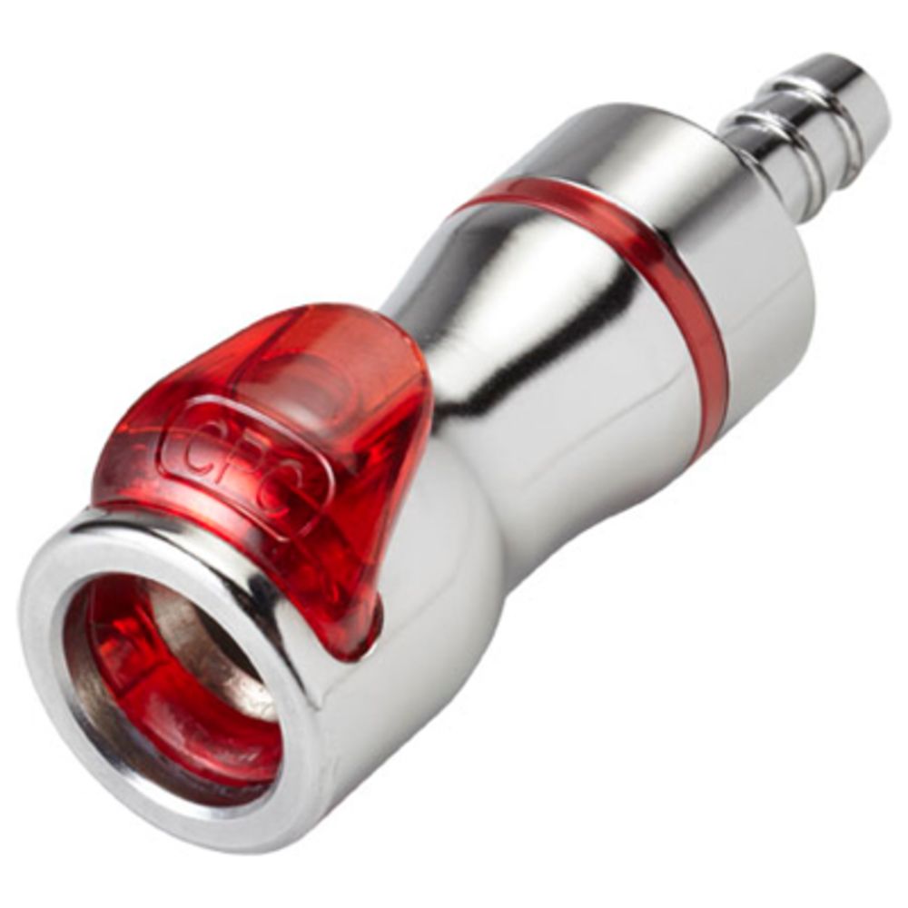 LQ4D17006RED Valved In-Line Liquid Cooling Coupling Body 3/8 ID Barb Warm Red