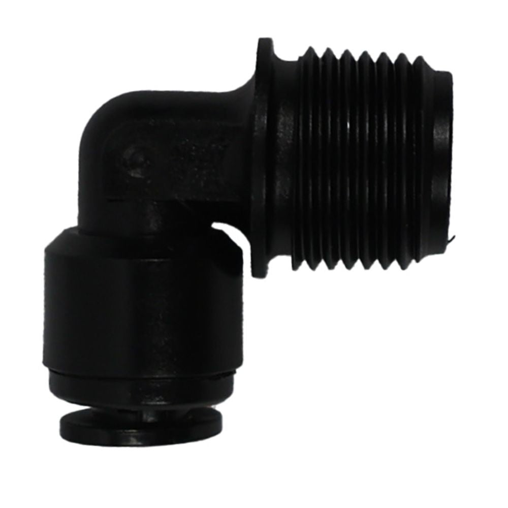 BLACK - Male Elbow Acetal 1/4 qc x 3/8 MNPT