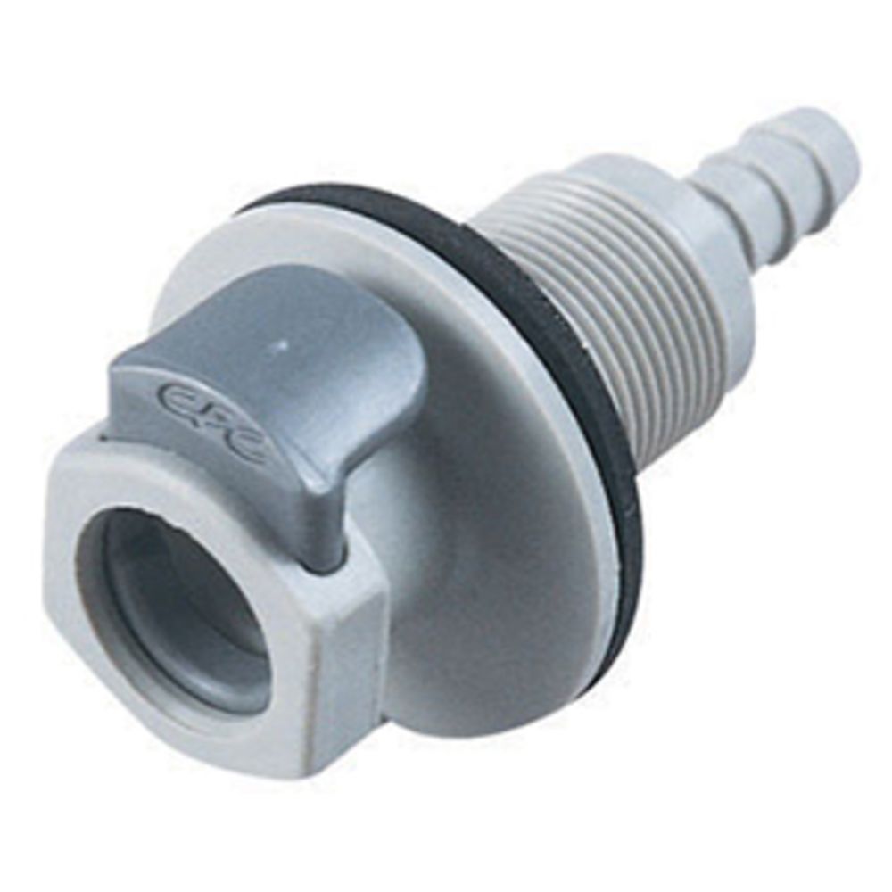 EFCD16412 Valved Panel Mount Hose Barb Coupling Body 1/4 ID Barb