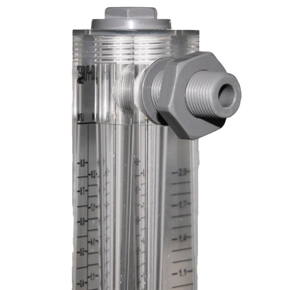Neo-Pure Adjustable Panel Mount Flowmeter 0.2-2GPM 3/8" MNPT