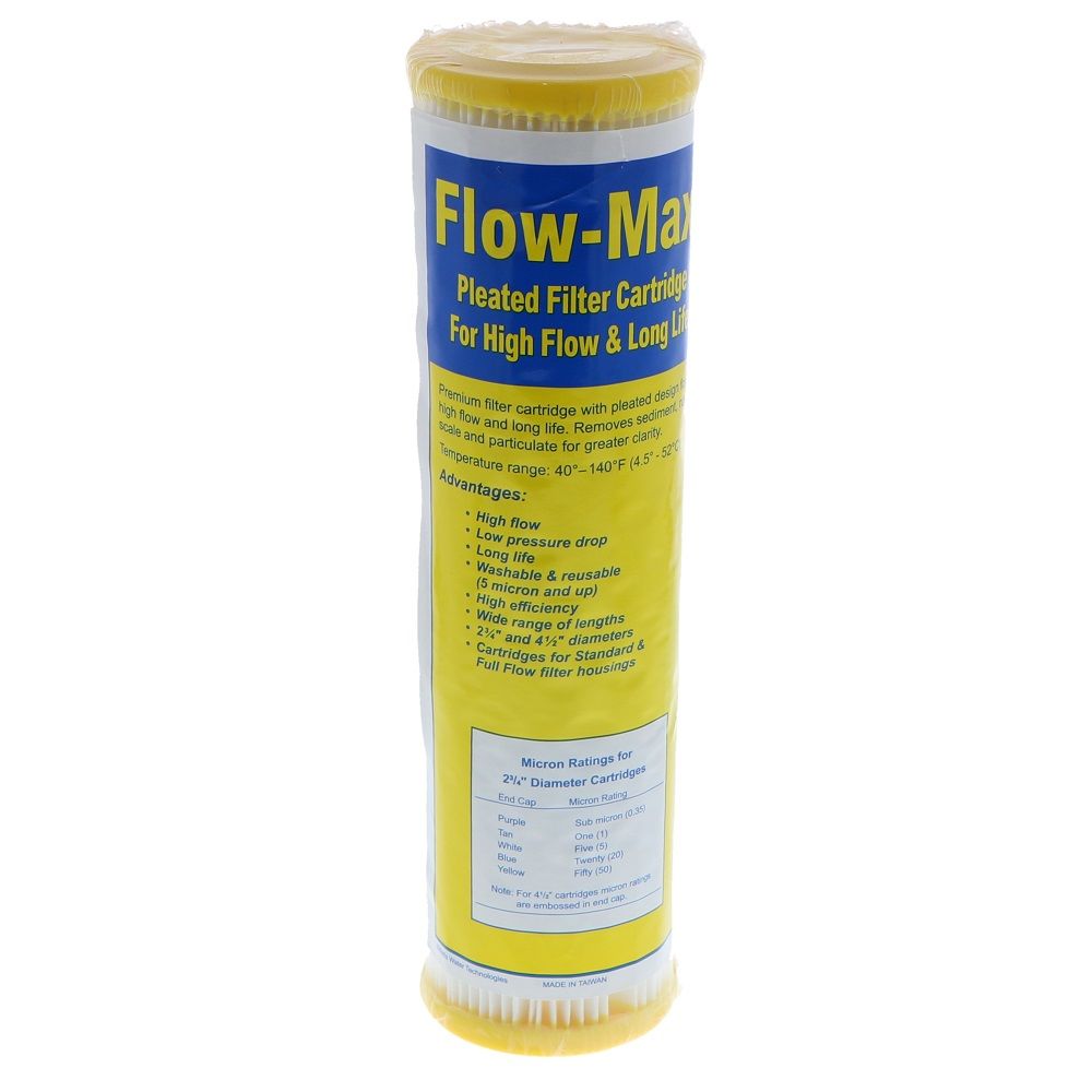 9-3/4" x 2-3/4" Flow-Max Pleated Poly - 50 mic