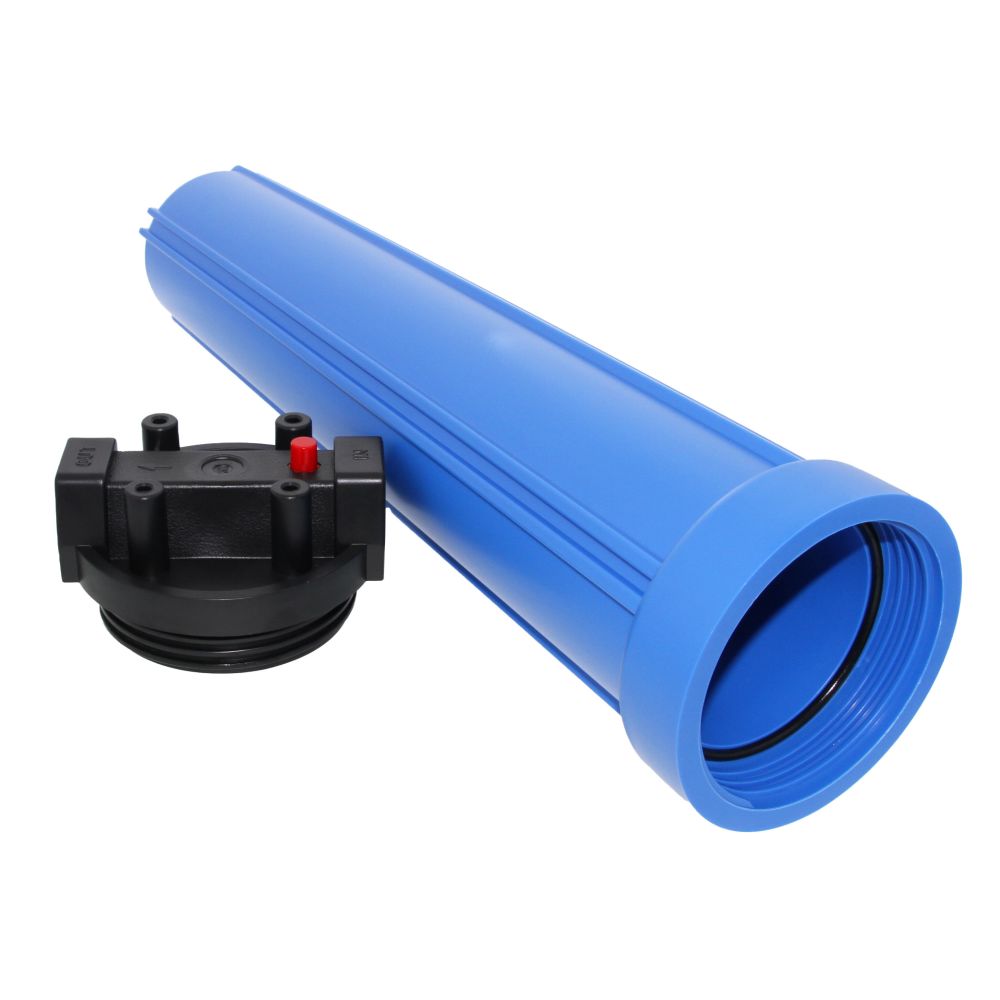 20" Neo-Pure Standard Water Filter Housing Black/Blue with Pressure Relief - 3/4" FPT