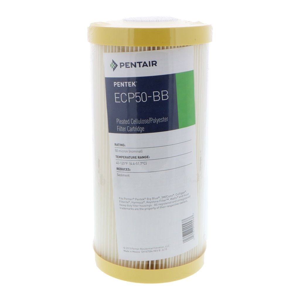 10" BB Pentek Pleated Cellulose-Polyester ECP50-BB 50 mic Filters