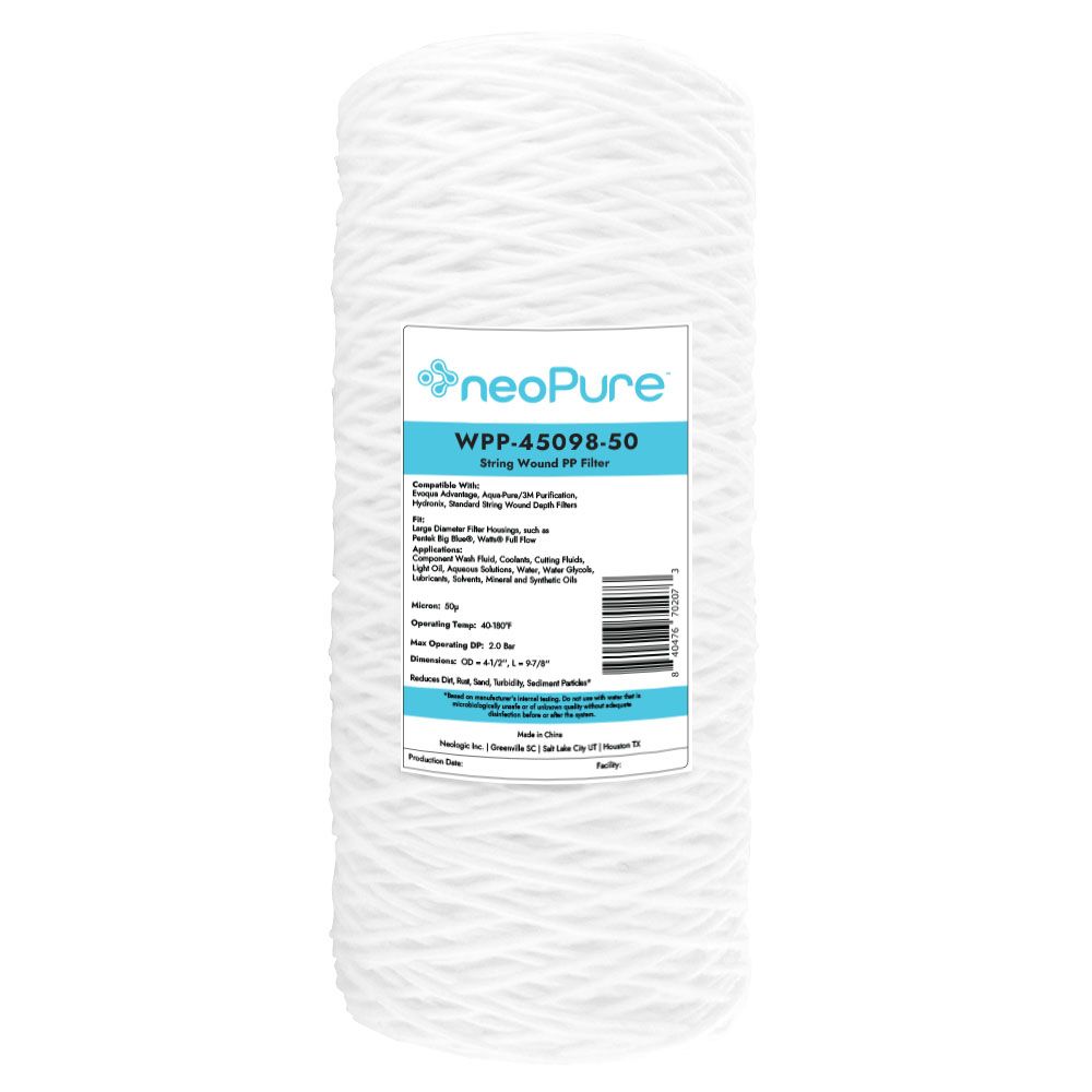 Neo-Pure WPP-45098-50 10" Surfactant Free BB String Wound Filter 50 Micron