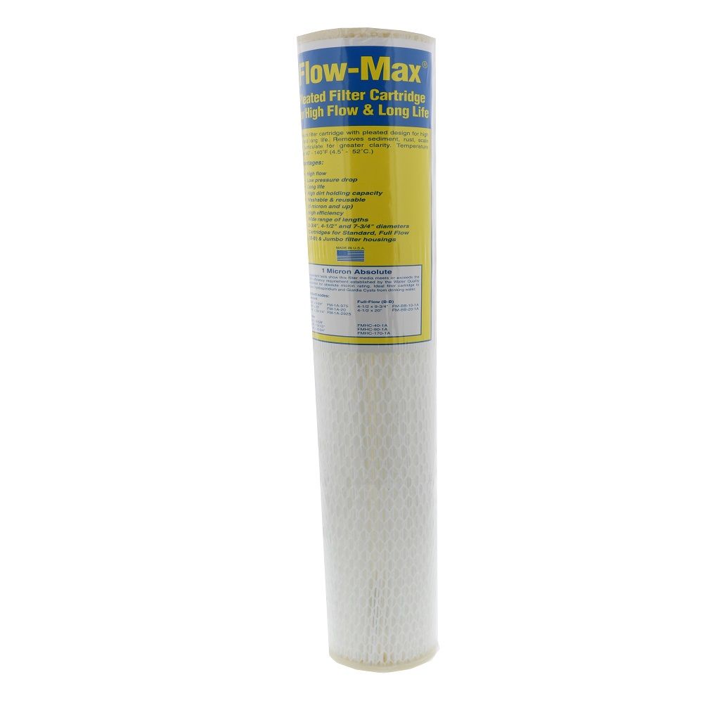 20" x 2-3/4" Flow-Max Pleated Poly - 1 mic ABS