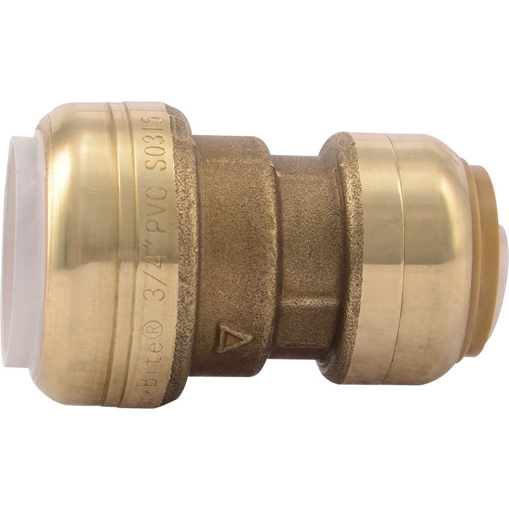 SharkBite® UIP4016 Push-to-Connect Brass PVC Transition Coupling - 3/4" PVC x 3/4" CTS