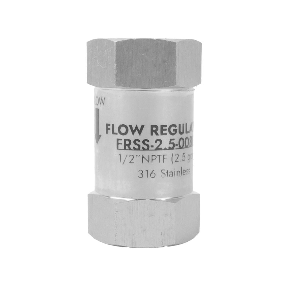 Neo-Pure Stainless Steel Flow Restrictor 2.5 GPM 316SS 1/2" FPT x FPT