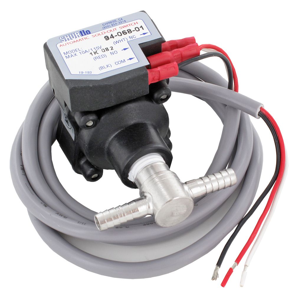 SHURflo Sold Out Switch 94-068-01 - 1/4" ID SS Barb Tee, 48" wire cable, LED