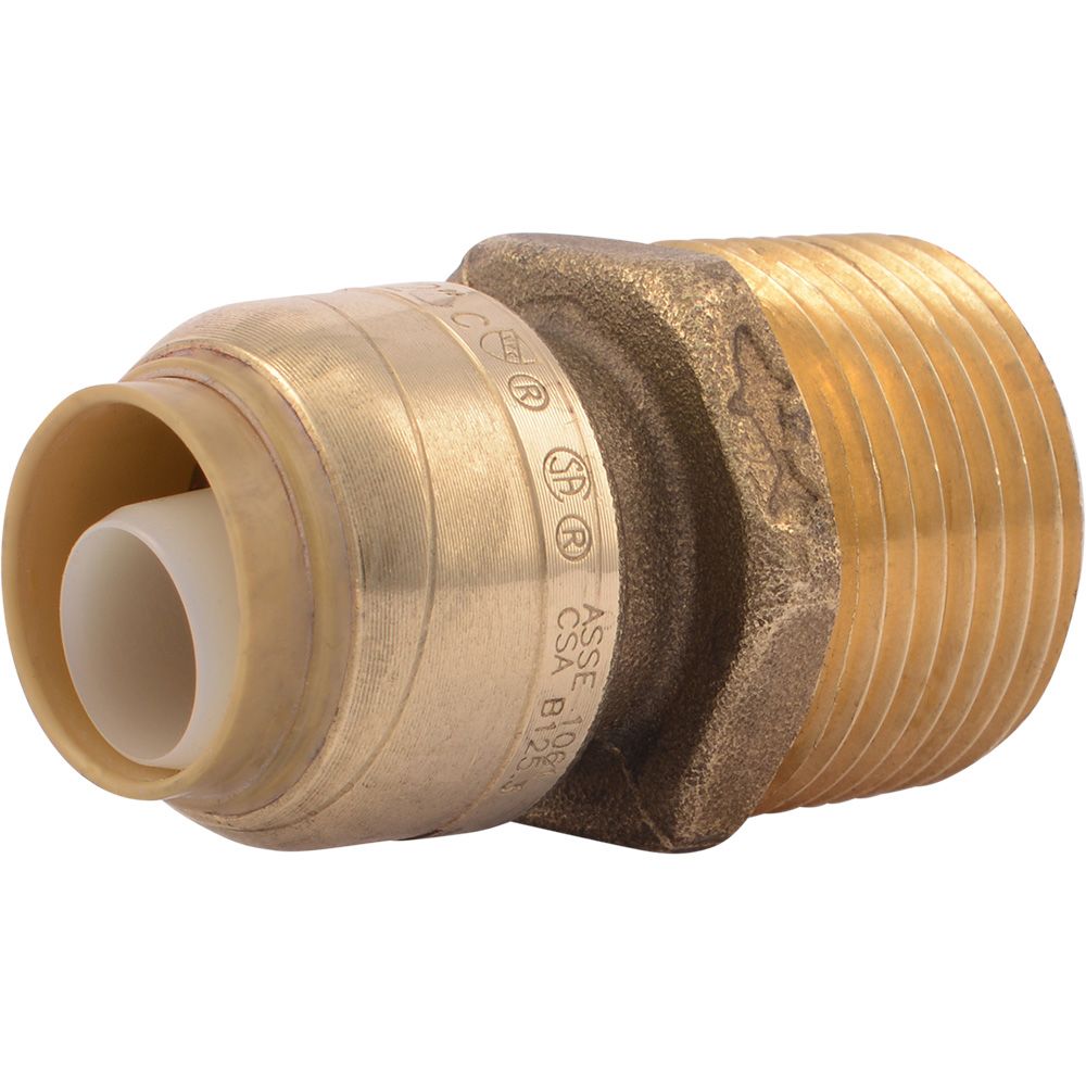 SharkBite® U116LF Lead-Free Brass Push-to-Connect Male Adapter - 1/2" x 3/4" MPT