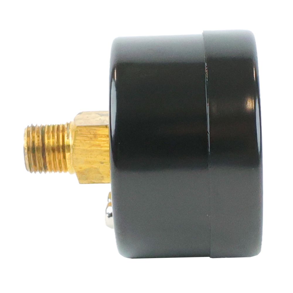 Water Pressure Gauge 30 PSI, 1/8" MPT, 1.5" Glass Dial, Center Mount, Chrome Plated Case