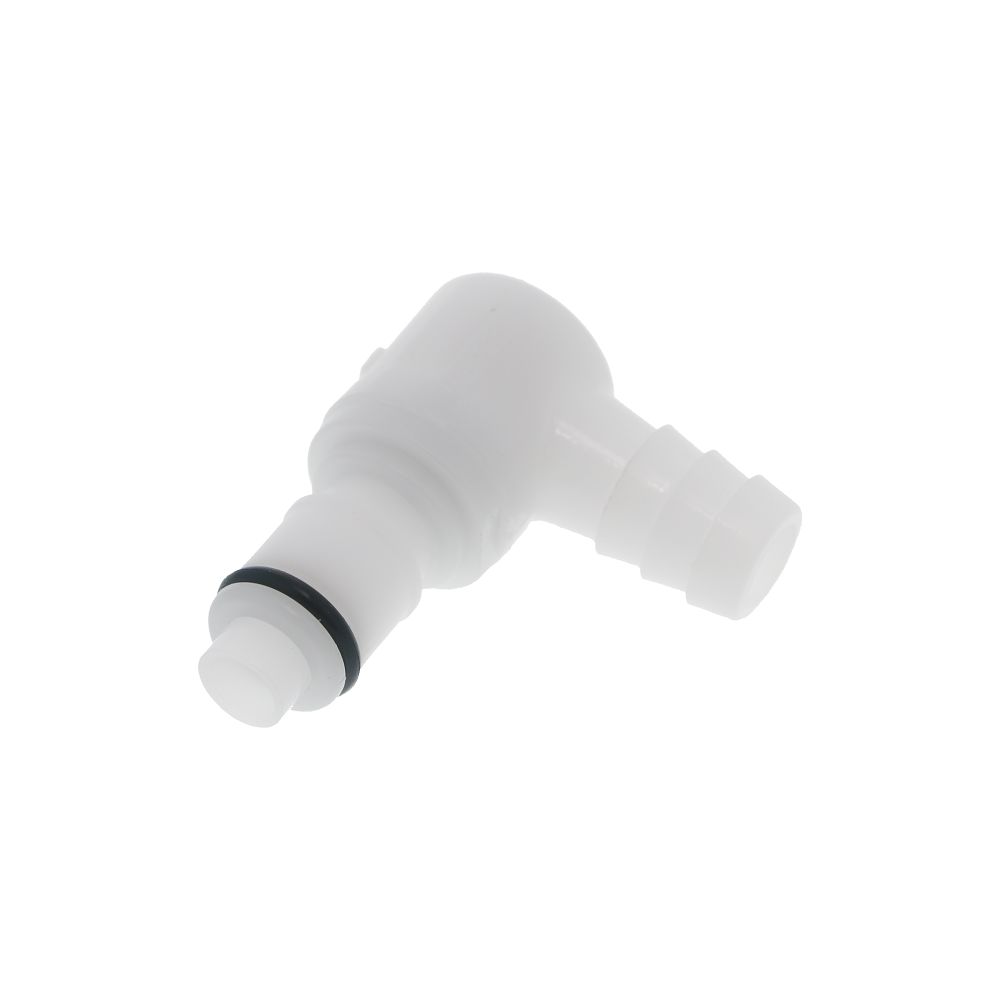 APCD23006 Valved Elbow Hose Barb Coupling Insert 3/8 ID Barb