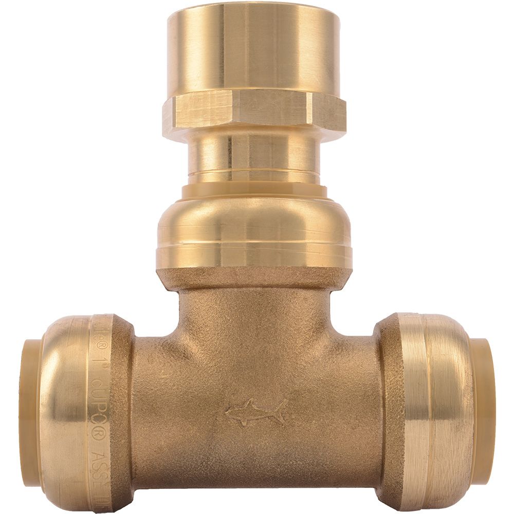 SharkBite® U464LF Lead-Free Brass Push-to-Connect Female Center Tee - 1" x 1" x 1" FPT