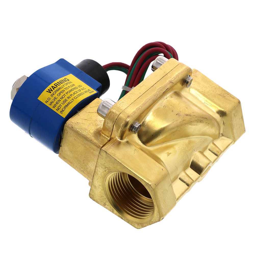 Solenoid Valve, 1" NPT, 2 Way NC, Brass, 24V DC, 150psi, 1/2' conduit & Lead Wires