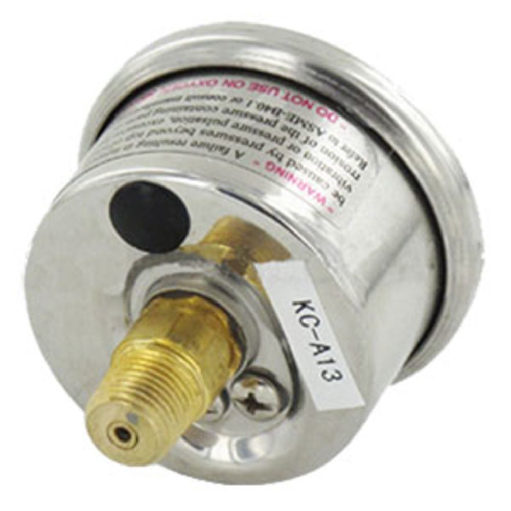 Water Pressure Gauge 160 PSI, 1/8" MPT, 1.5" Plastic Dial, Center Mount, SS Case