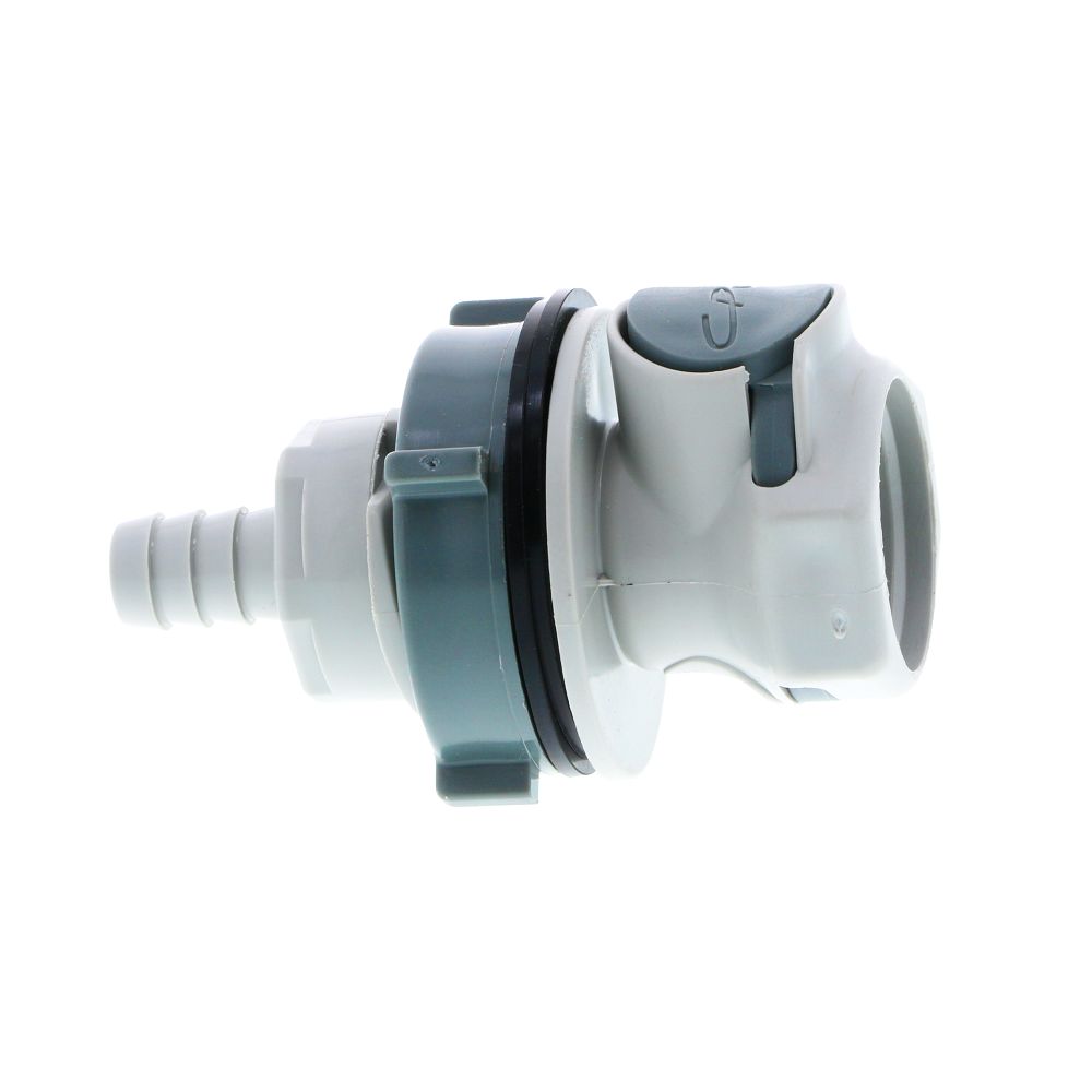 HFCD16612 Valved Panel Mount Hose Barb Coupling Body 3/8 ID Barb