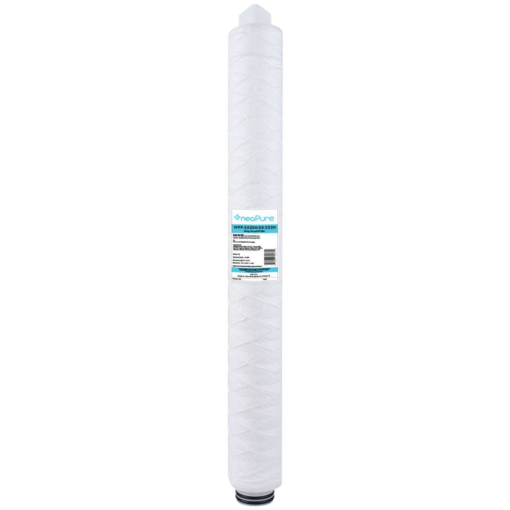 neoPure WPP-25200-05-222N 20" Surfactant Free String Wound Filter 5 Micron, 222 End Cap with FIN