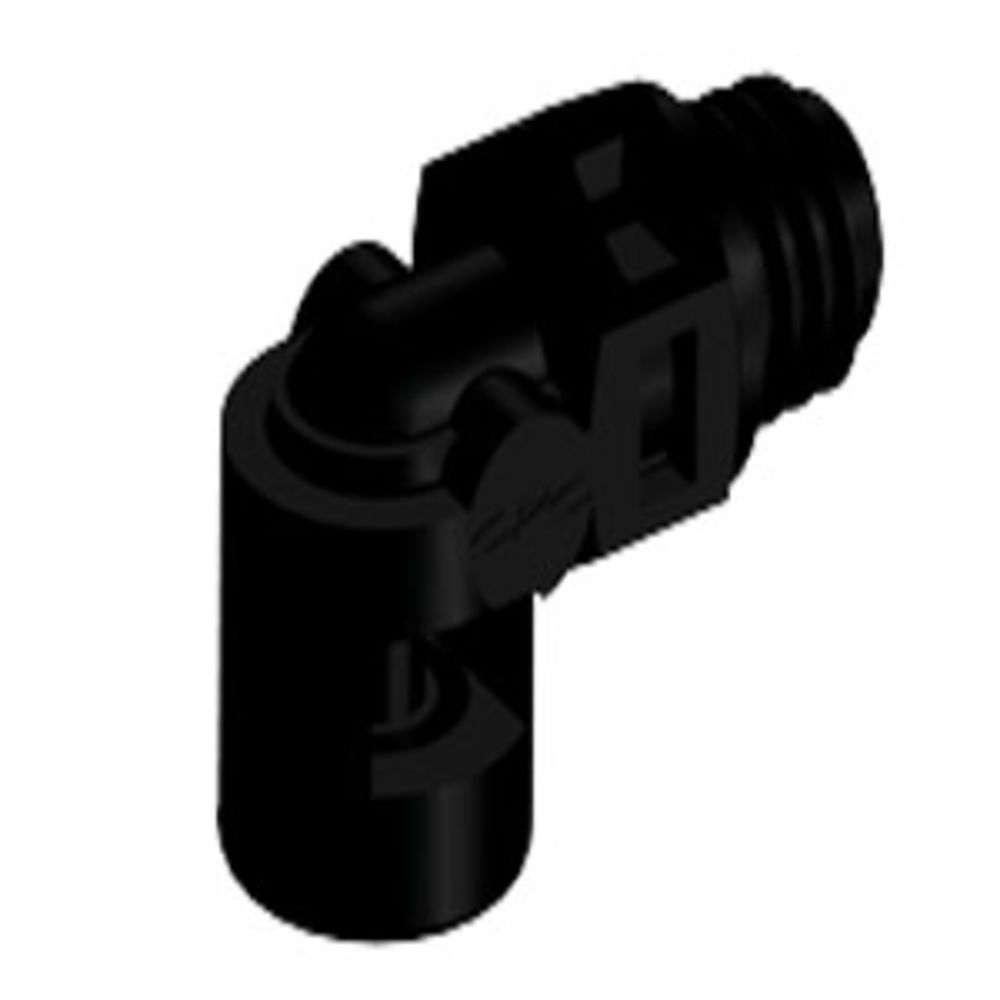 ME231 Elbow Fitting Black Nylon Tapered 10-32 X 1/16 HB