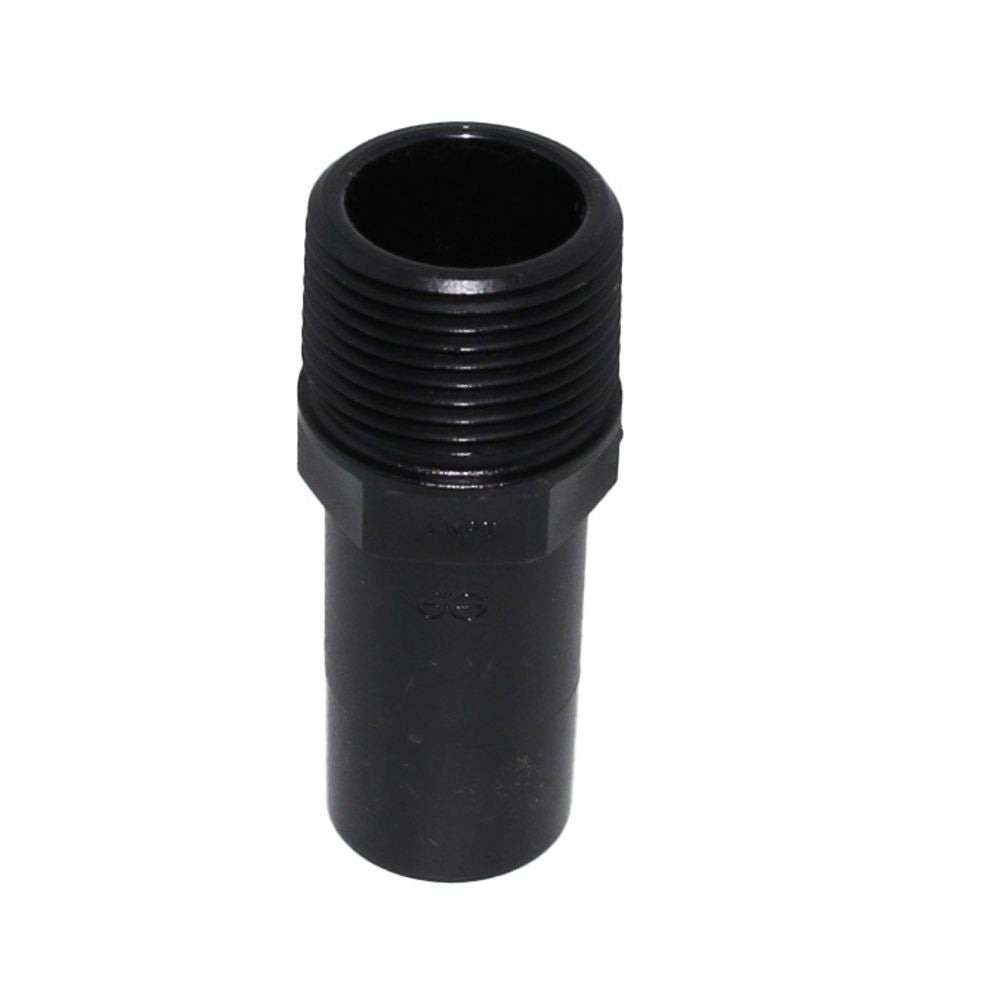 John Guest Black Male Stem Adapter - 1 CTS Stem x 1 NPT