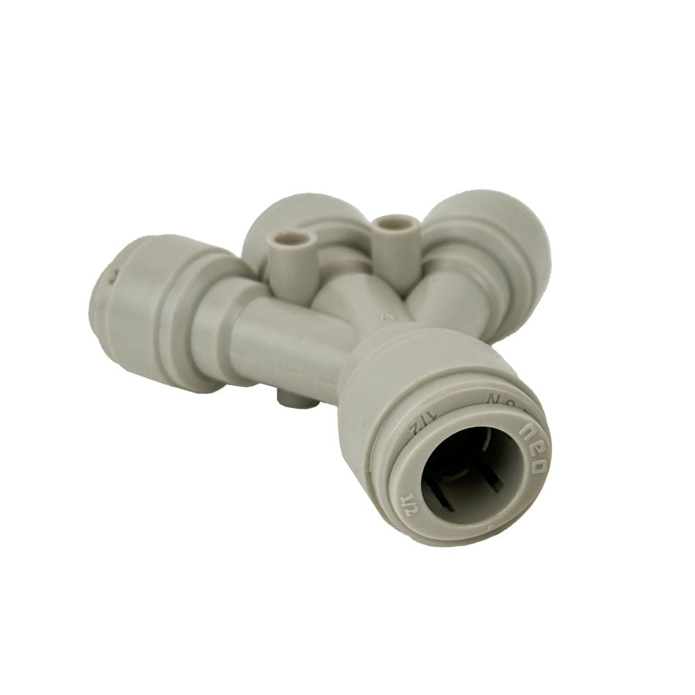 NeoFit Acetal Gray Three Way Divider 1/2" tube x 3/8" tube