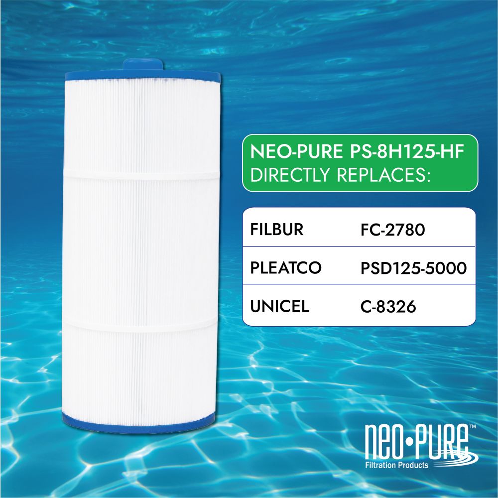 Neo-Pure PS-8H125-HF Pool and Spa Filter 8-7/16" x 19"
