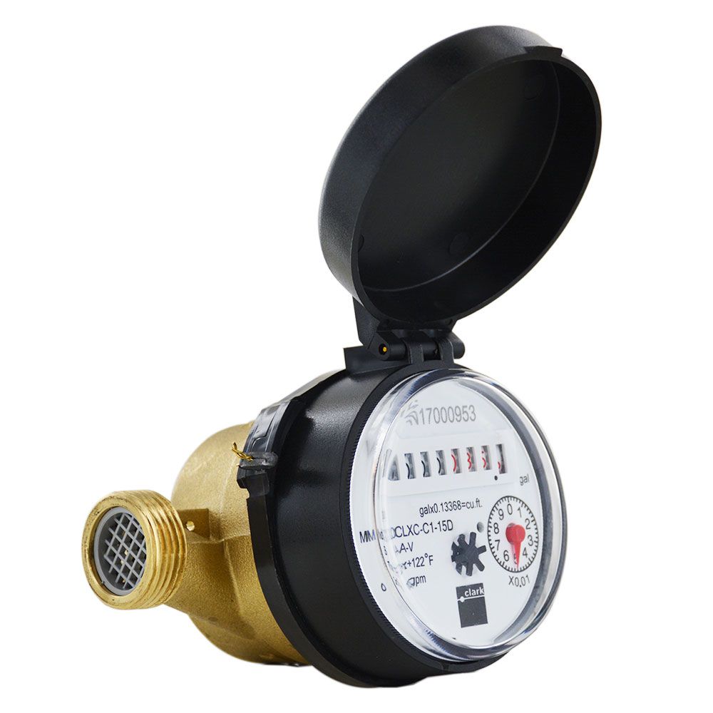 Clark CLXC-C1 Series Single Jet Totalizing Water Meter 1/2"NPT No Pulse Per Gal