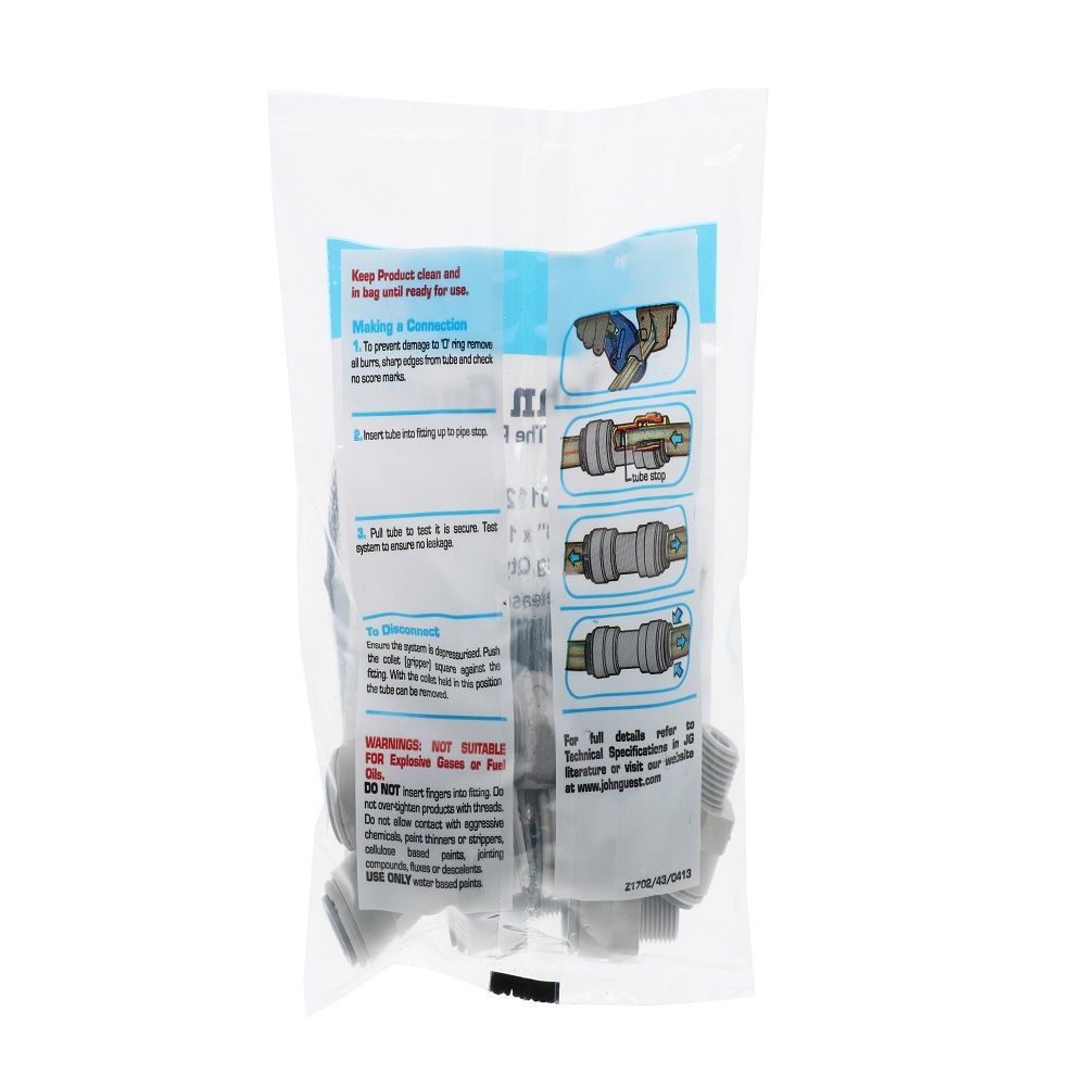 John Guest Male Connector BSPT - 3/8 x 1/4 BSPT