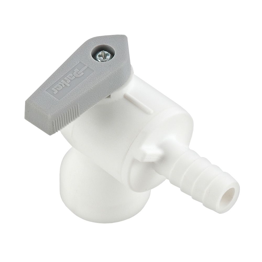 Parker Liquifit Par-Barb Valve Female Elbow - 3/8 ID Barb x 3/8 FPT