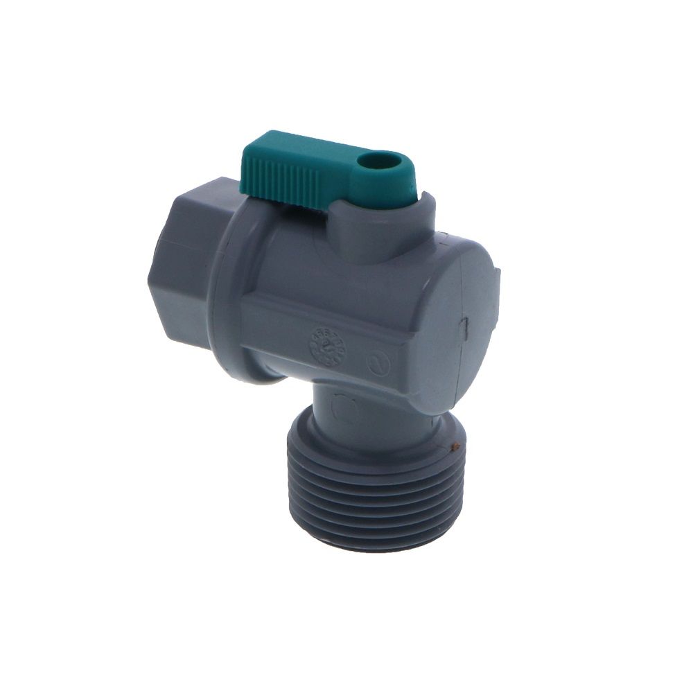 Shut-Off Valve-PVC Elbow Male NPT - 3/8 Push-in x 3/4 Male NPT