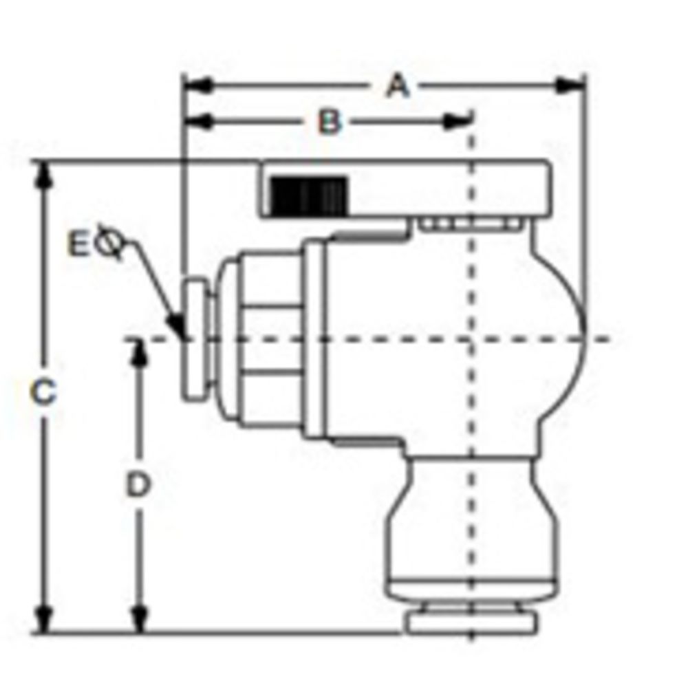 Parker LIQUIfit Elbow Union Ball Valve - 3/8 QC x 3/8 QC