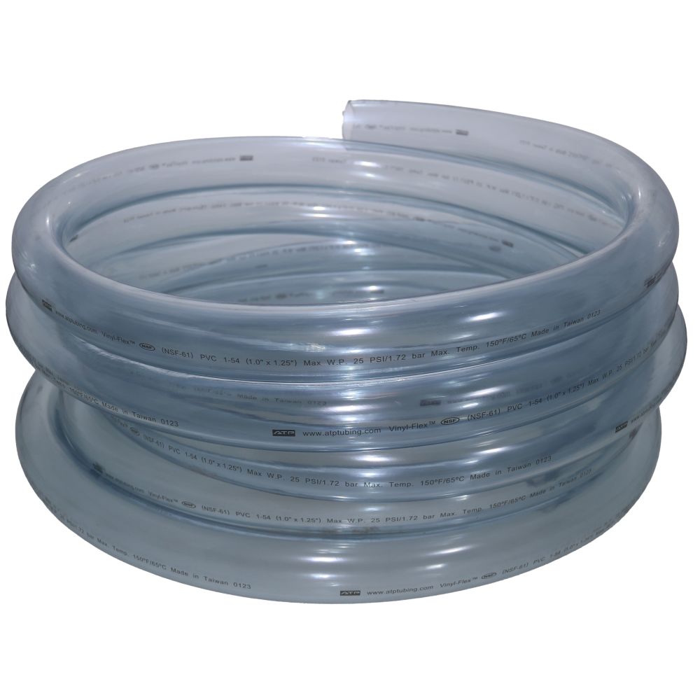Clear Flexible PVC Tubing 1 ID x 1-1/4 OD