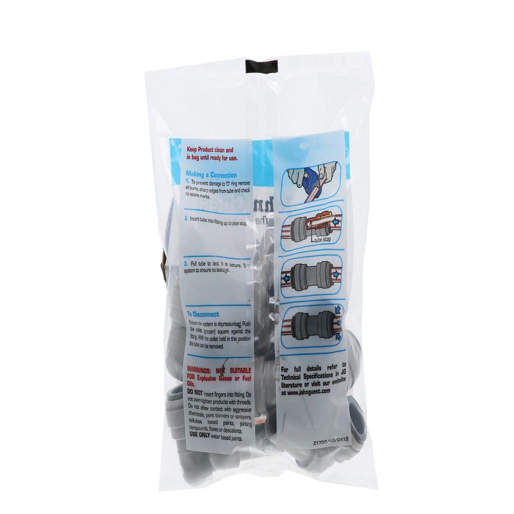 John Guest Stem Elbow Connector - 1/2 Stem x 1/2