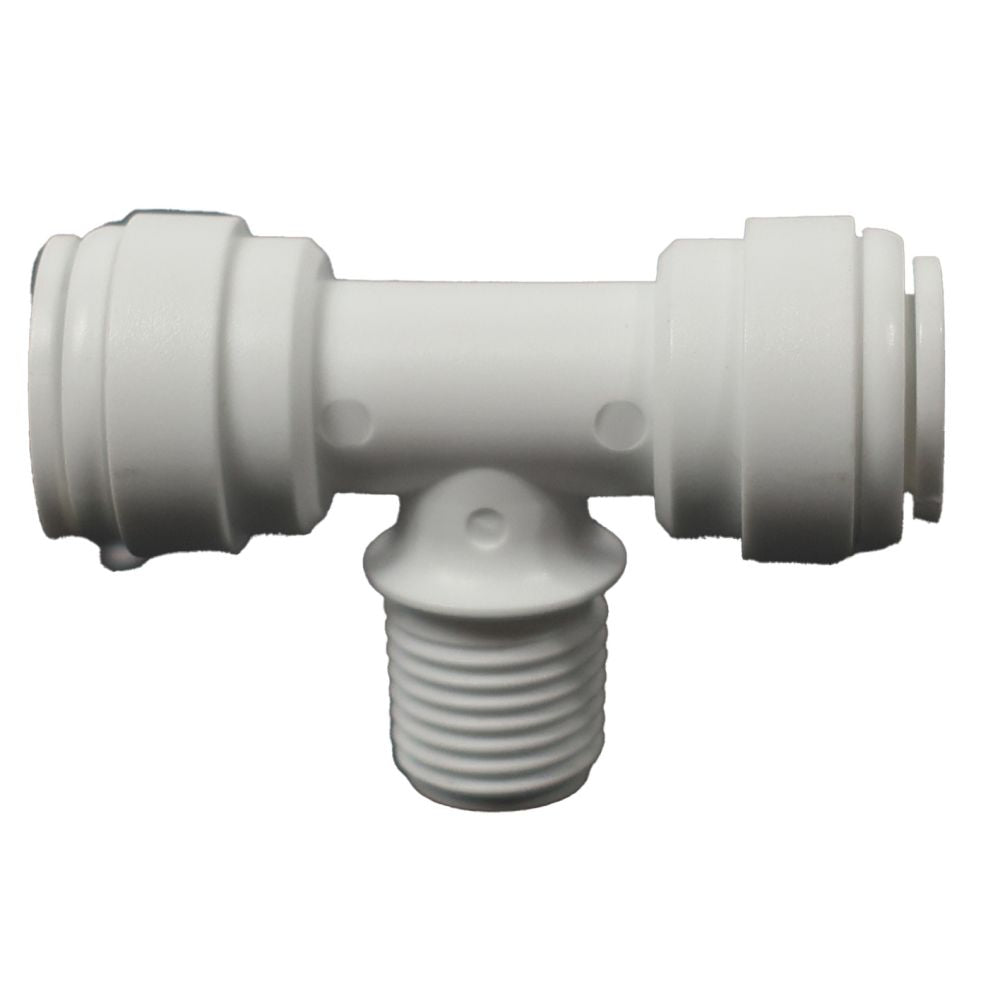 Male Branch Tee Acetal 3/8 qc x 3/8 qc x 1/4 MNPT Branch