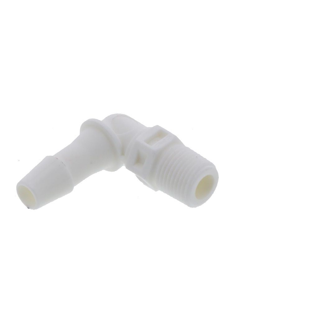 FitQuik Nylon Thread to Tube Elbow Fitting - 1/8 NPT to 1/4 Hose Barb